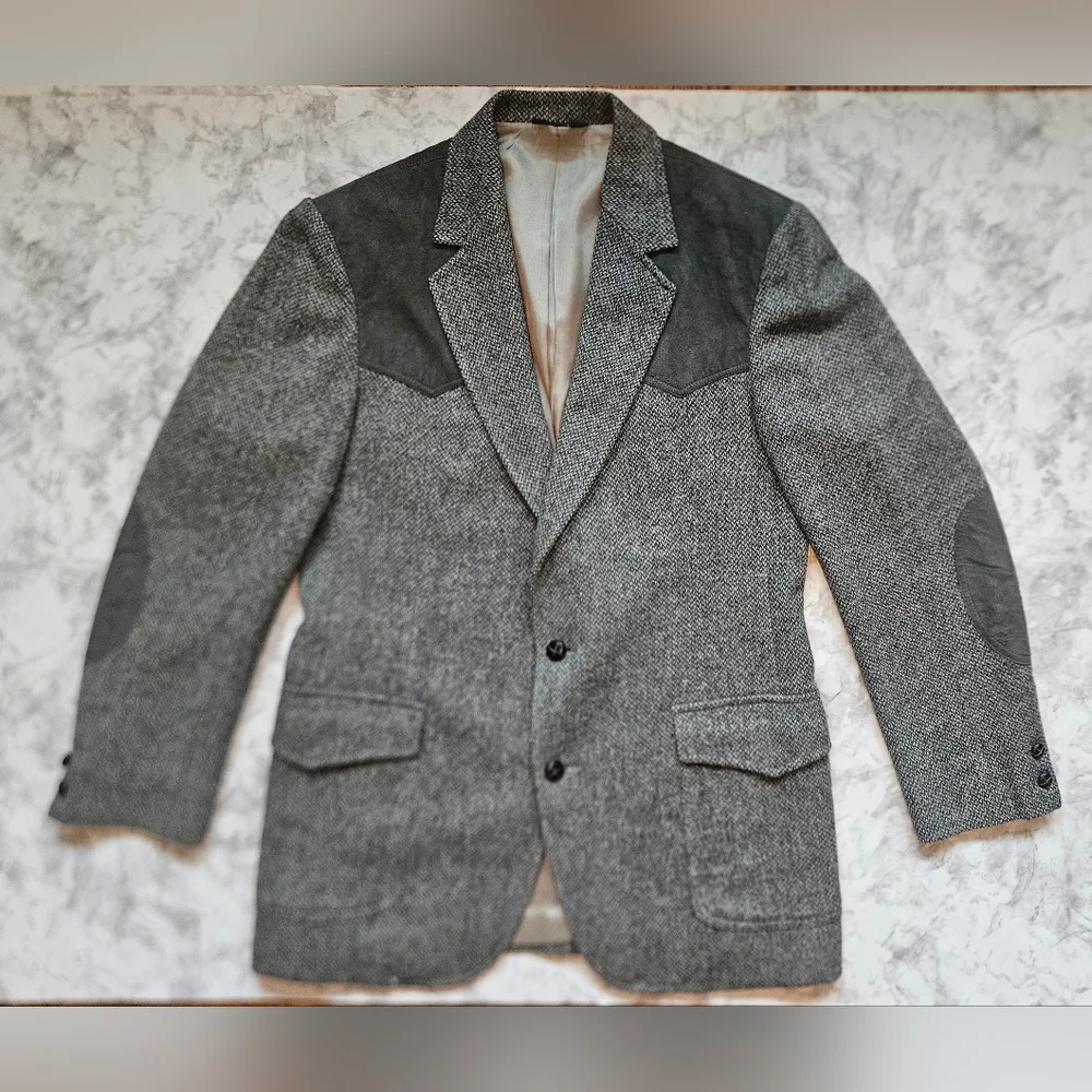 PENDLETON Vintage Western Blazer With Suede Patch Elbows & Shoulder! - Picture 6 of 15